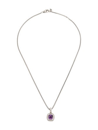 David Yurman Amethyst & Diamond Petite Albion Pendant Necklace