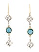 David Yurman Two-Tone Topaz Logo Drop Earrings