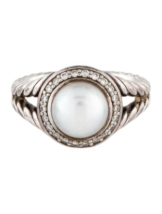 David Yurman Pearl & Diamond Cerise Cocktail Ring