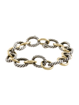 David Yurman Two-Tone Oval Link Chain Bracelet