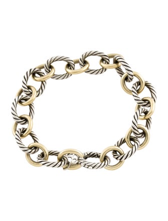 David Yurman Two-Tone Oval Link Chain Bracelet