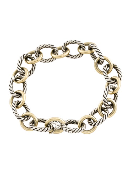 David Yurman Two-Tone Oval Link Chain Bracelet