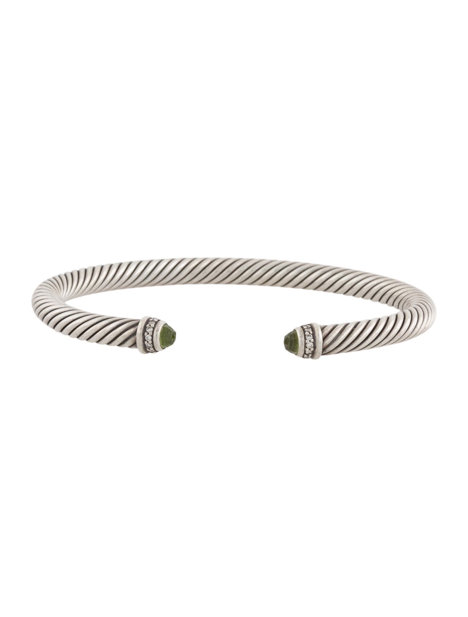 David Yurman Peridot & Diamond Classic Cable Bracelet