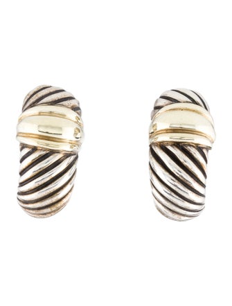David Yurman Two-Tone Cable Shrimp Earclips