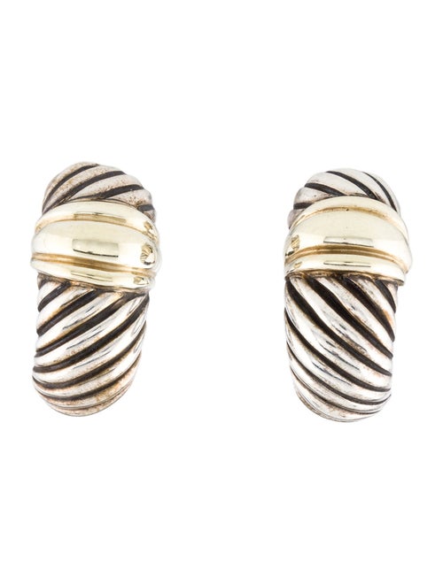 David Yurman Two-Tone Cable Shrimp Earclips