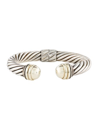 David Yurman Two-Tone Dome Cable Classic Hinged Cuff