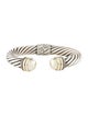 David Yurman Two-Tone Dome Cable Classic Hinged Cuff
