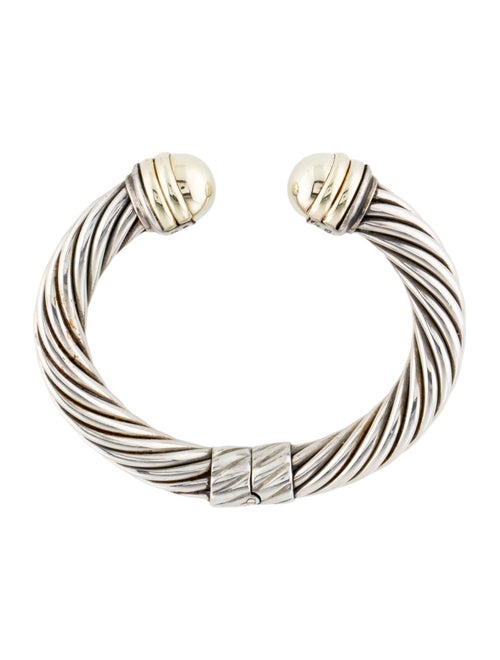 David Yurman Two-Tone Dome Cable Classic Hinged Cuff