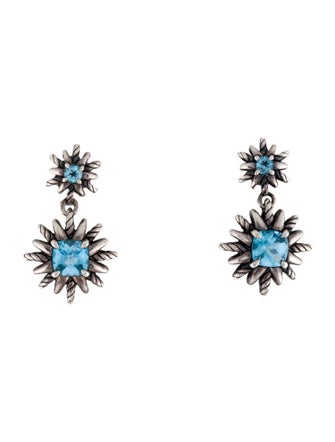 David Yurman Topaz Starburst Drop Earrings