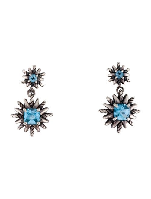 David Yurman Topaz Starburst Drop Earrings