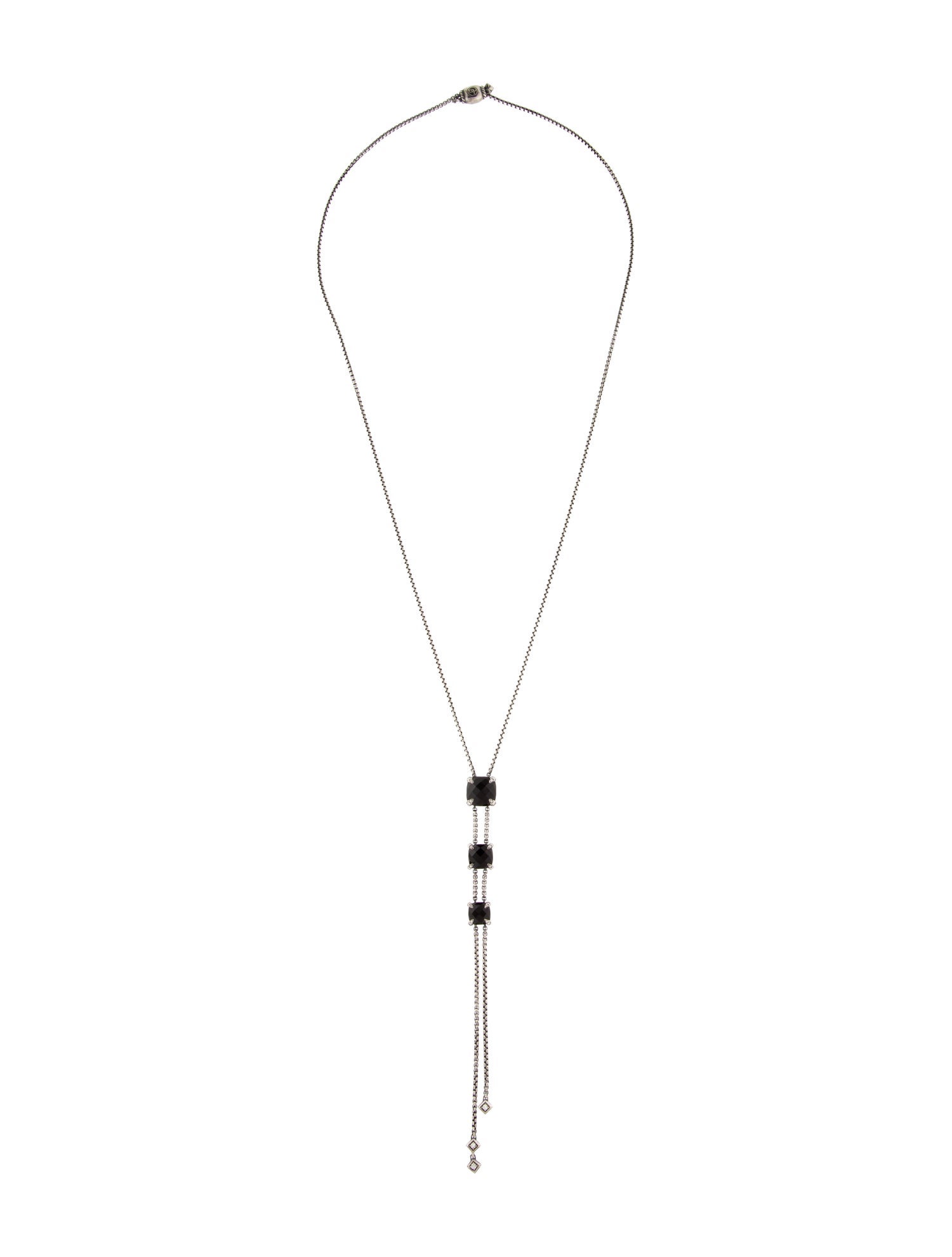 David Yurman Onyx & Diamond Châtelaine® Y Necklace