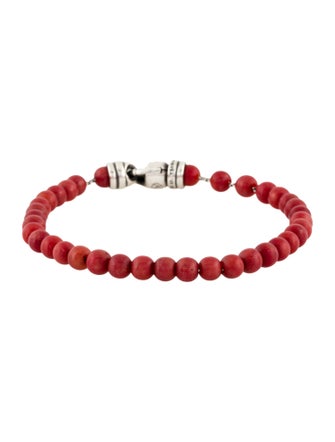 David Yurman Dyed Coral Spiritual Bead Bracelet