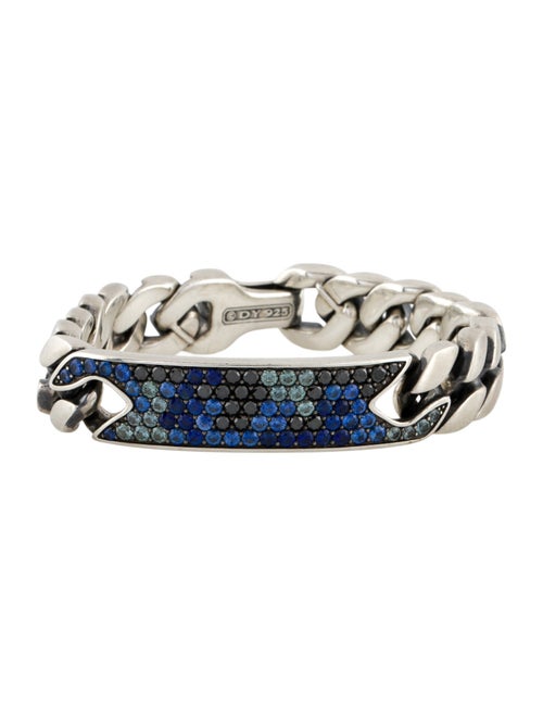 David Yurman Diamond & Sapphire ID Curb Bracelet