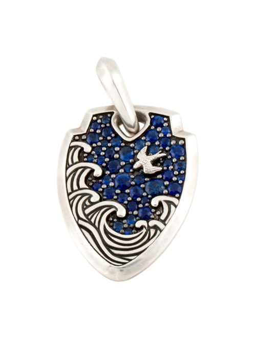 David Yurman Sapphire Wave Shield Pendant