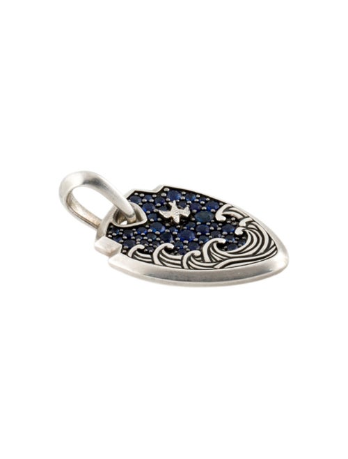 David Yurman Sapphire Wave Shield Pendant