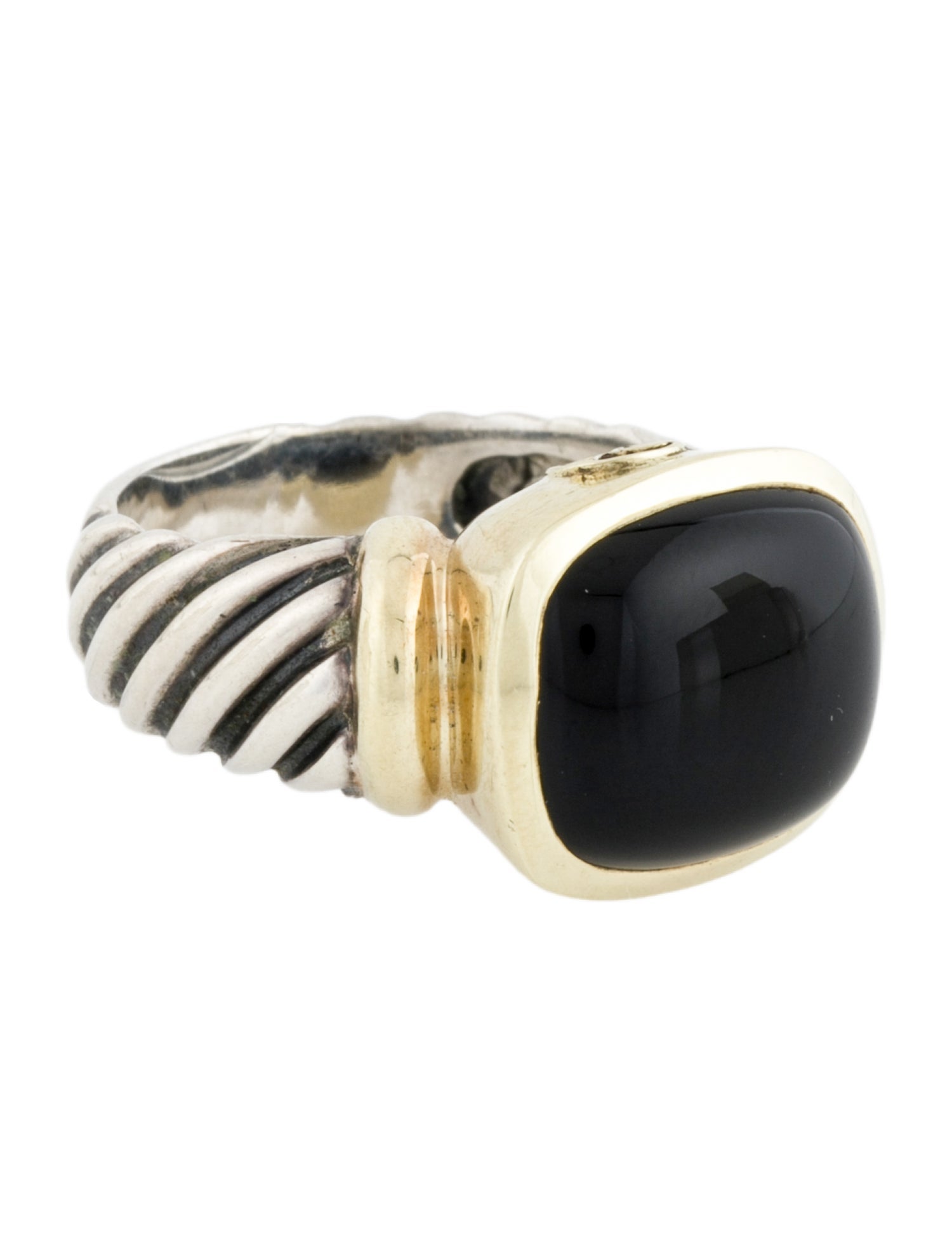 David Yurman Two-Tone Onyx Cocktail Ring