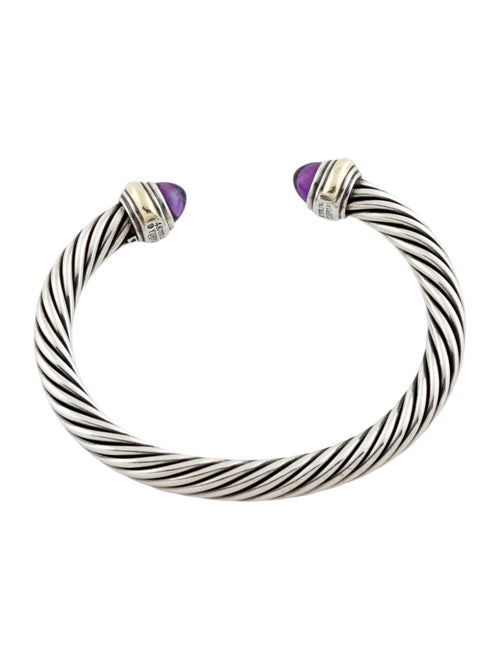 David Yurman Two-Tone Amethyst Classic Cable Bracelet