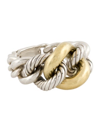 David Yurman Two-Tone Belmont Curb Link Cocktail Ring
