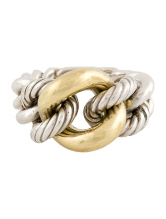 David Yurman Two-Tone Belmont Curb Link Cocktail Ring