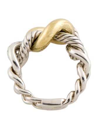 David Yurman Two-Tone Belmont Curb Link Cocktail Ring