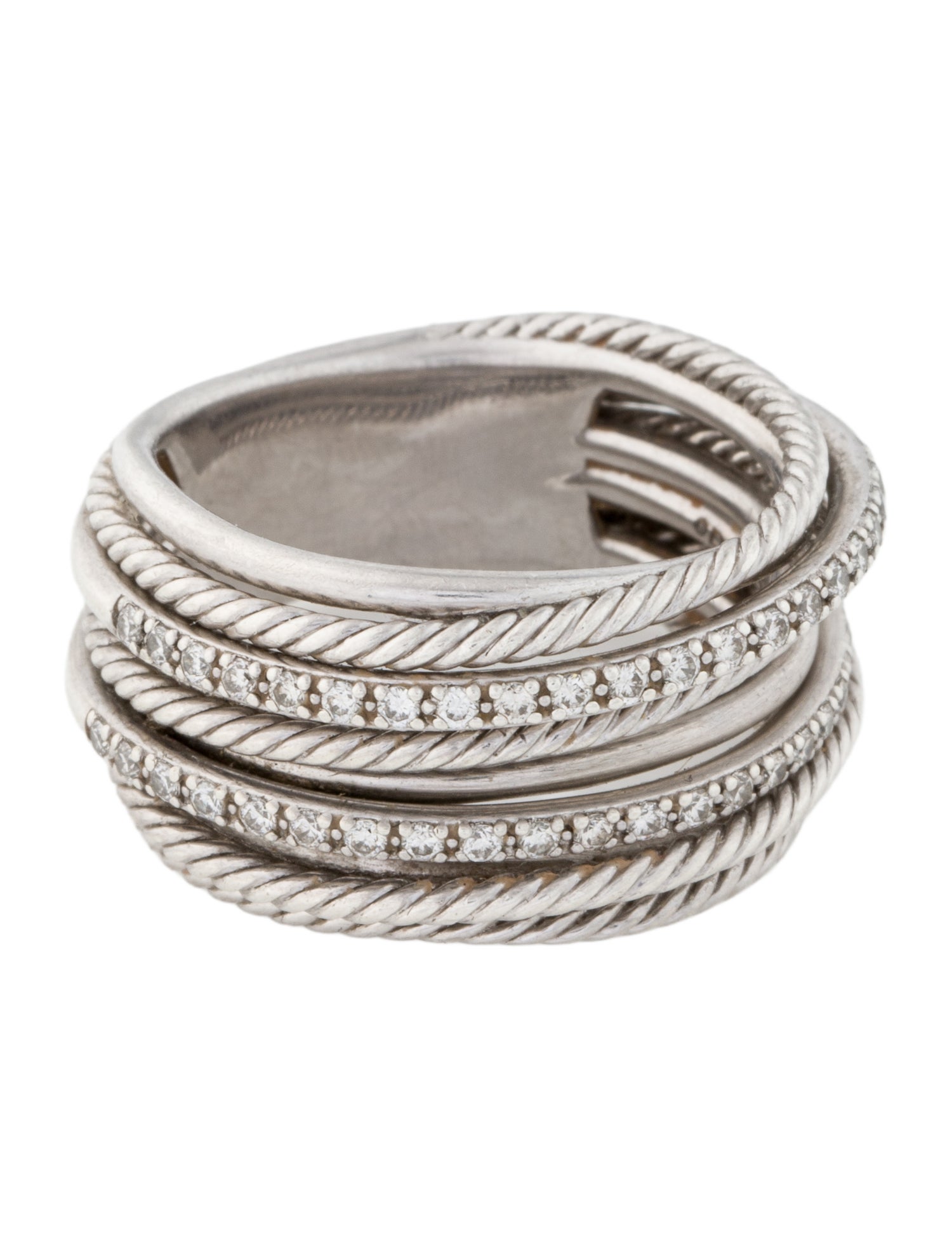 David Yurman Diamond Crossover Ring