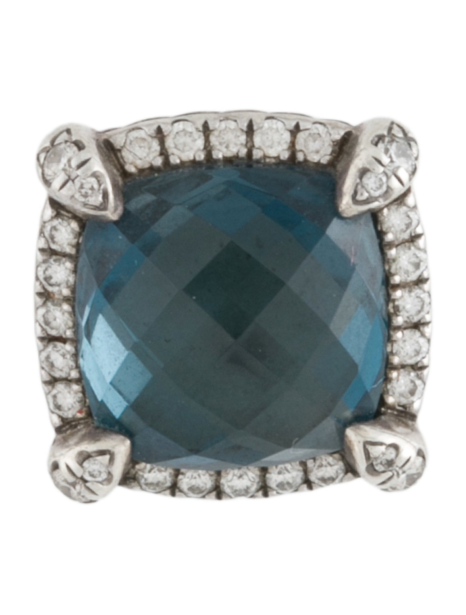 David Yurman Topaz & Diamond Pave Chatelane Single Stud Earring