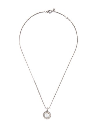 David Yurman Pearl & Diamond Pendant Necklace