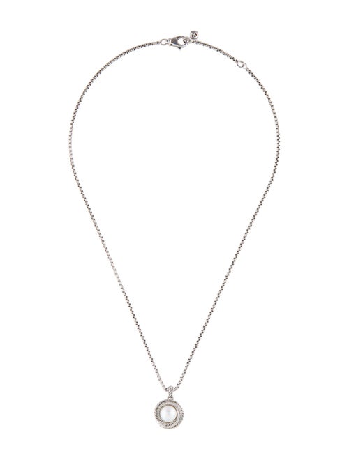 David Yurman Pearl & Diamond Pendant Necklace