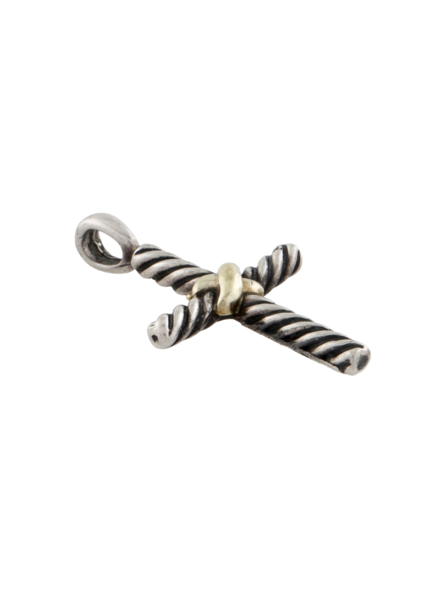 David Yurman Two-Tone Petite 'X' Cross Pendant