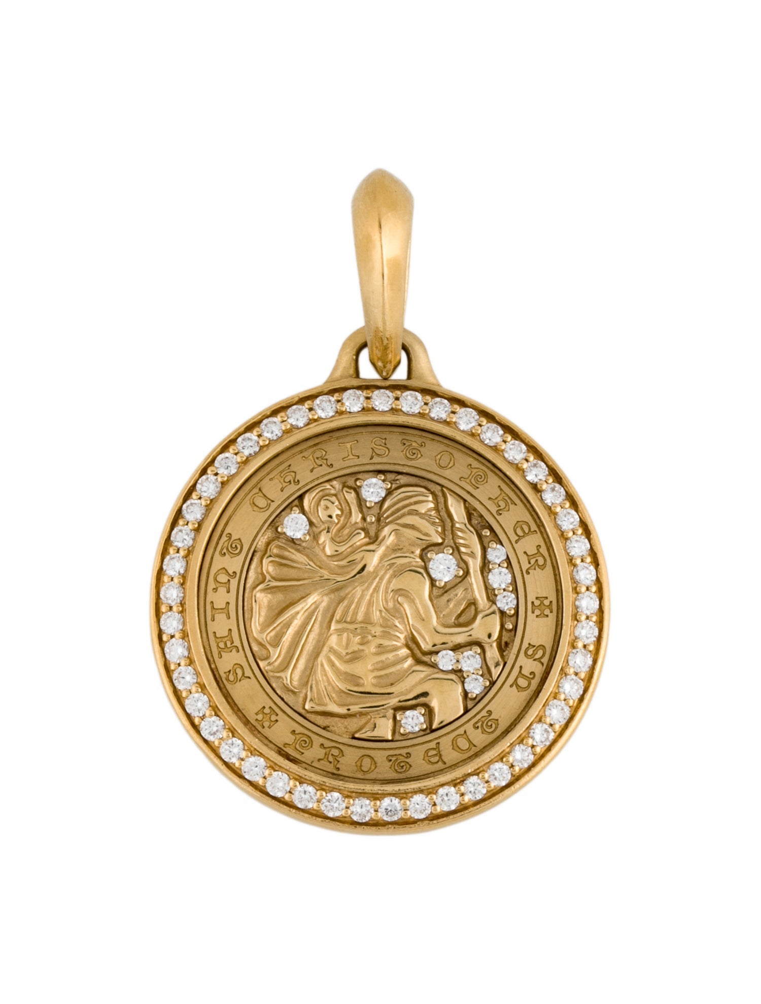 David Yurman 18K Diamond St. Christopher Amulet