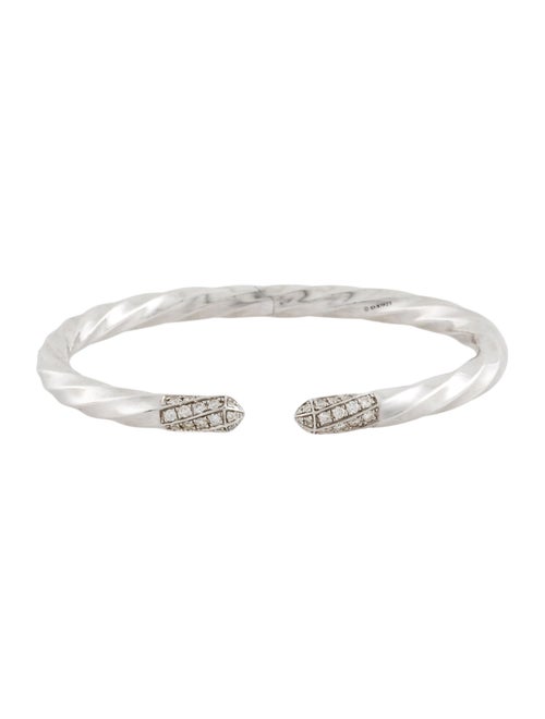 David Yurman Diamond Cable Edge Cuff Bracelet