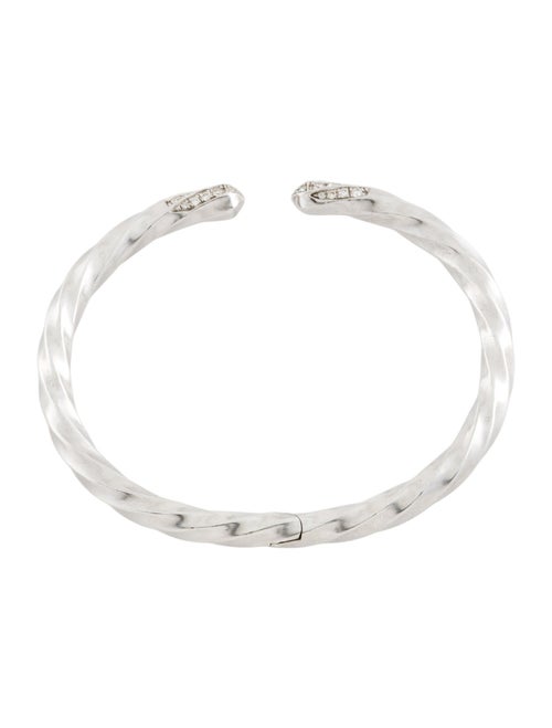 David Yurman Diamond Cable Edge Cuff Bracelet