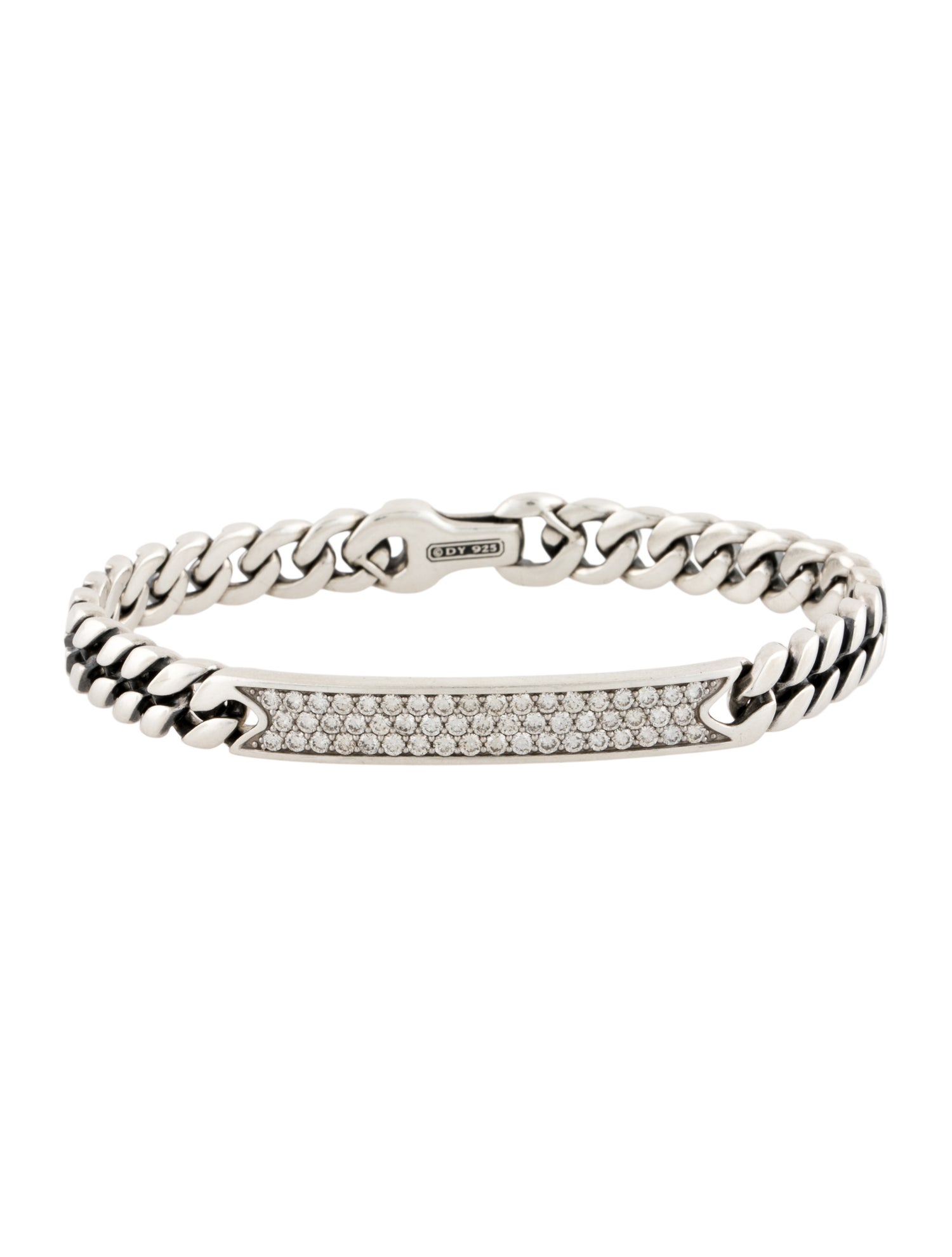 David Yurman 2.09ctw Diamond ID Curb Bracelet