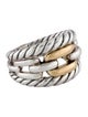 David Yurman Two-Tone Wellesley Link Three-Row Ring