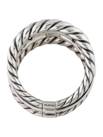 David Yurman Two-Tone Wellesley Link Three-Row Ring