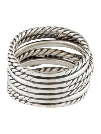 David Yurman Diamond Double X Crossover Ring