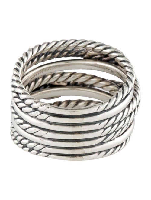David Yurman Diamond Double X Crossover Ring
