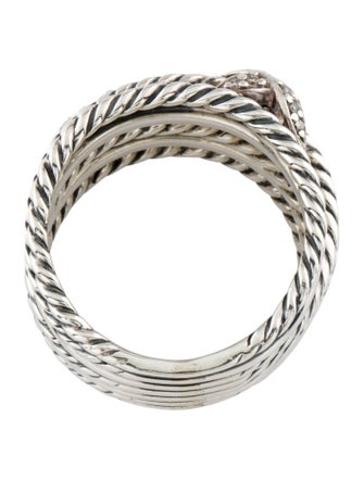 David Yurman Diamond Double X Crossover Ring