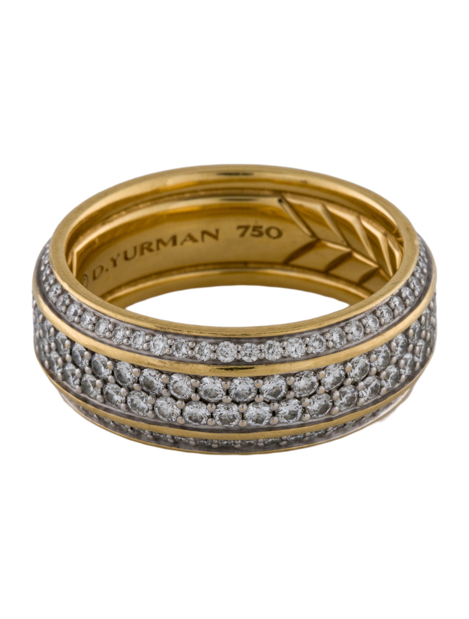 David Yurman 18K 2.26ctw Diamond Streamline Beveled Band