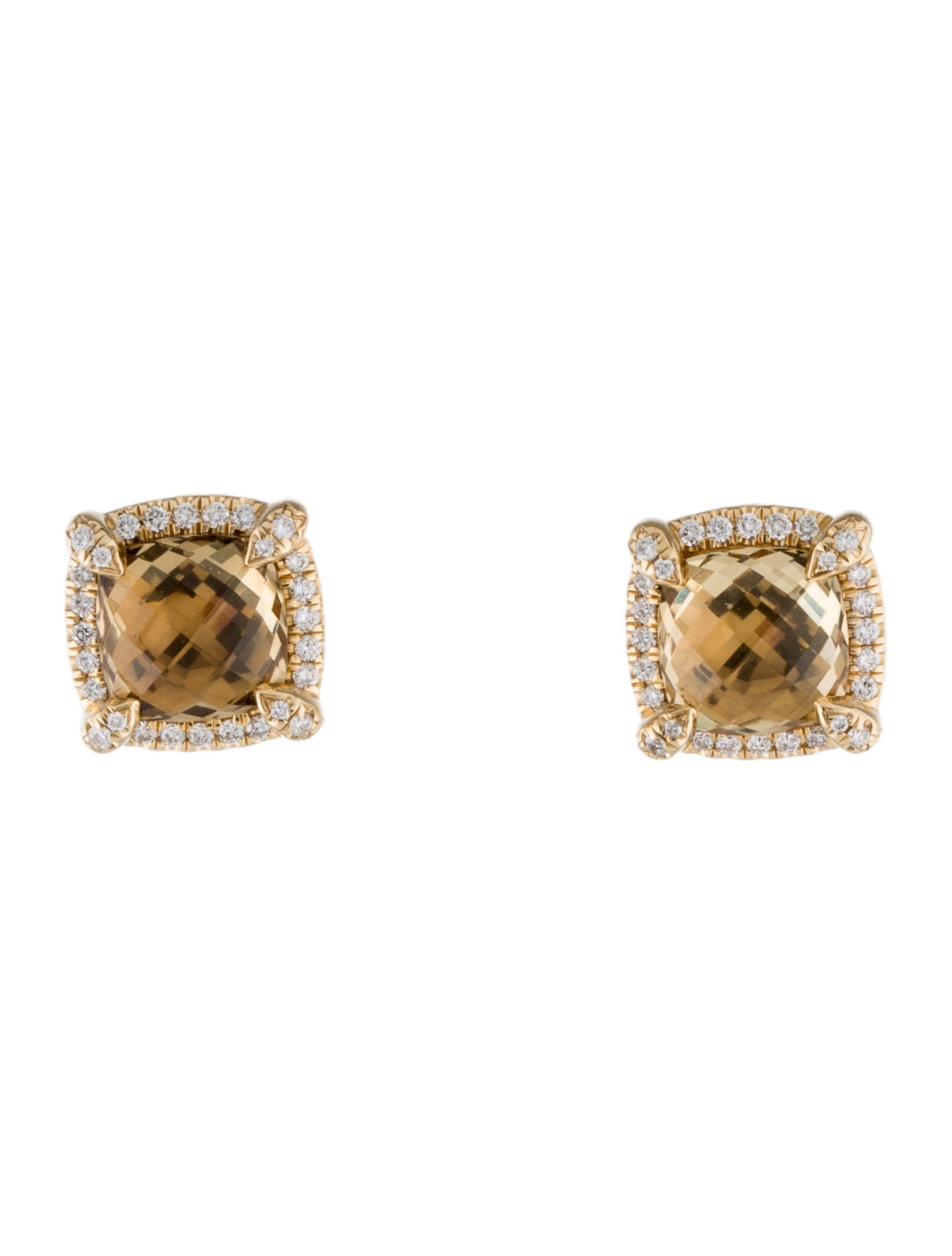 David Yurman 18K Citrine & Diamond Châtelaine Stud Earrings