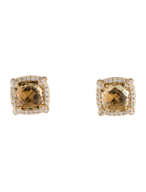 David Yurman 18K Citrine & Diamond Châtelaine Stud Earrings
