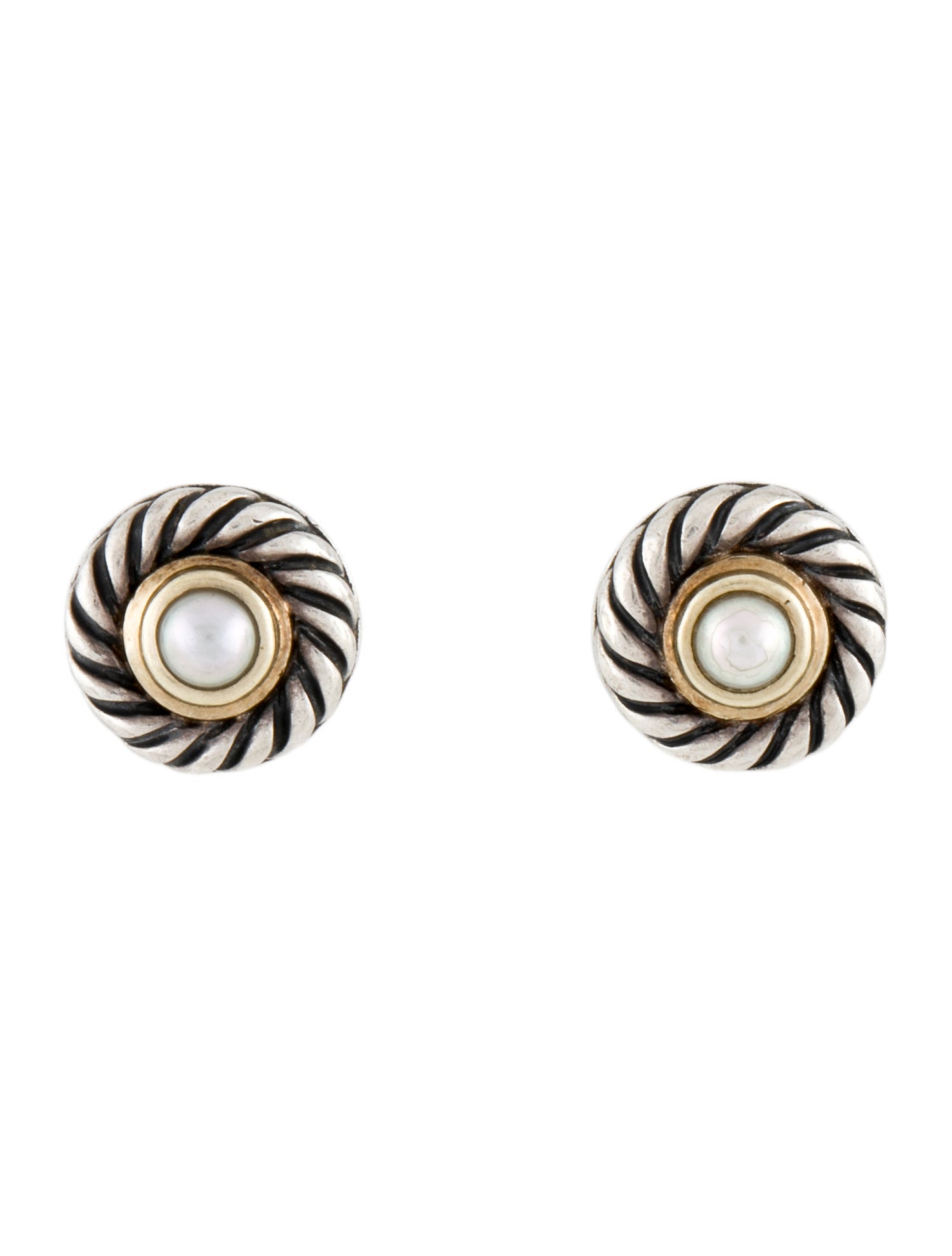 David Yurman Cultured Pearl Cookie Stud Earrings