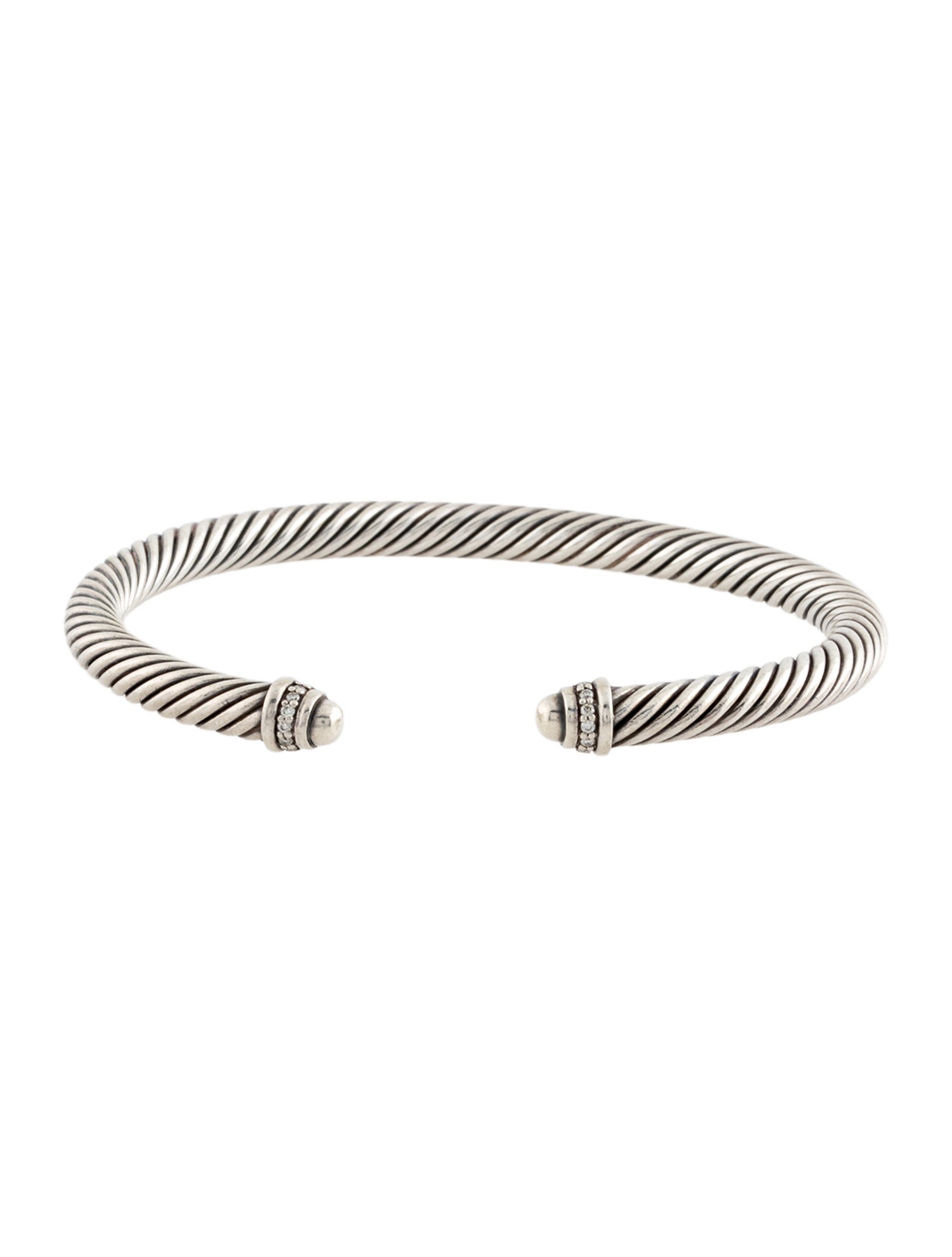 David Yurman Diamond Classic Cable Cuff Bracelet