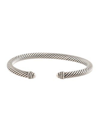 David Yurman Diamond Classic Cable Cuff Bracelet