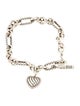 David Yurman Diamond Heart Charm Figaro Link Bracelet