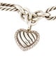 David Yurman Diamond Heart Charm Figaro Link Bracelet