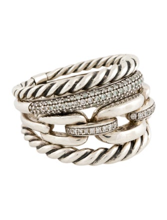 David Yurman Diamond Wellesley 4 Row Ring