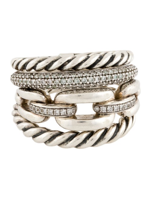 David Yurman Diamond Wellesley 4 Row Ring