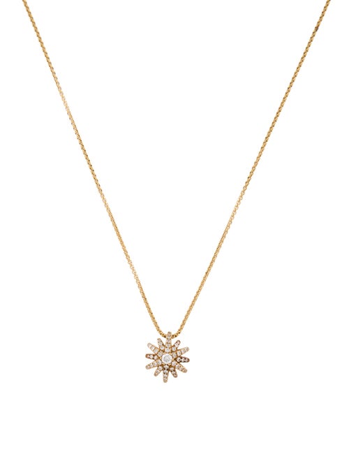David Yurman 18K Diamond Starburst Pendant Necklace