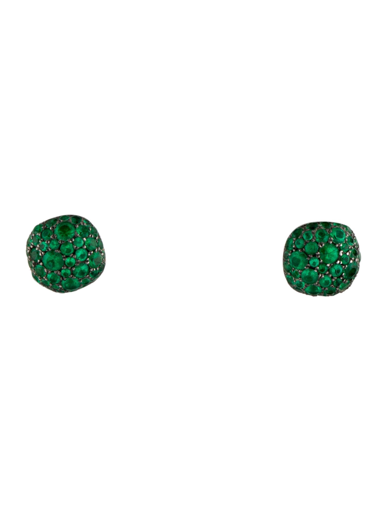David Yurman 18K Emerald Cushion Stud Earrings